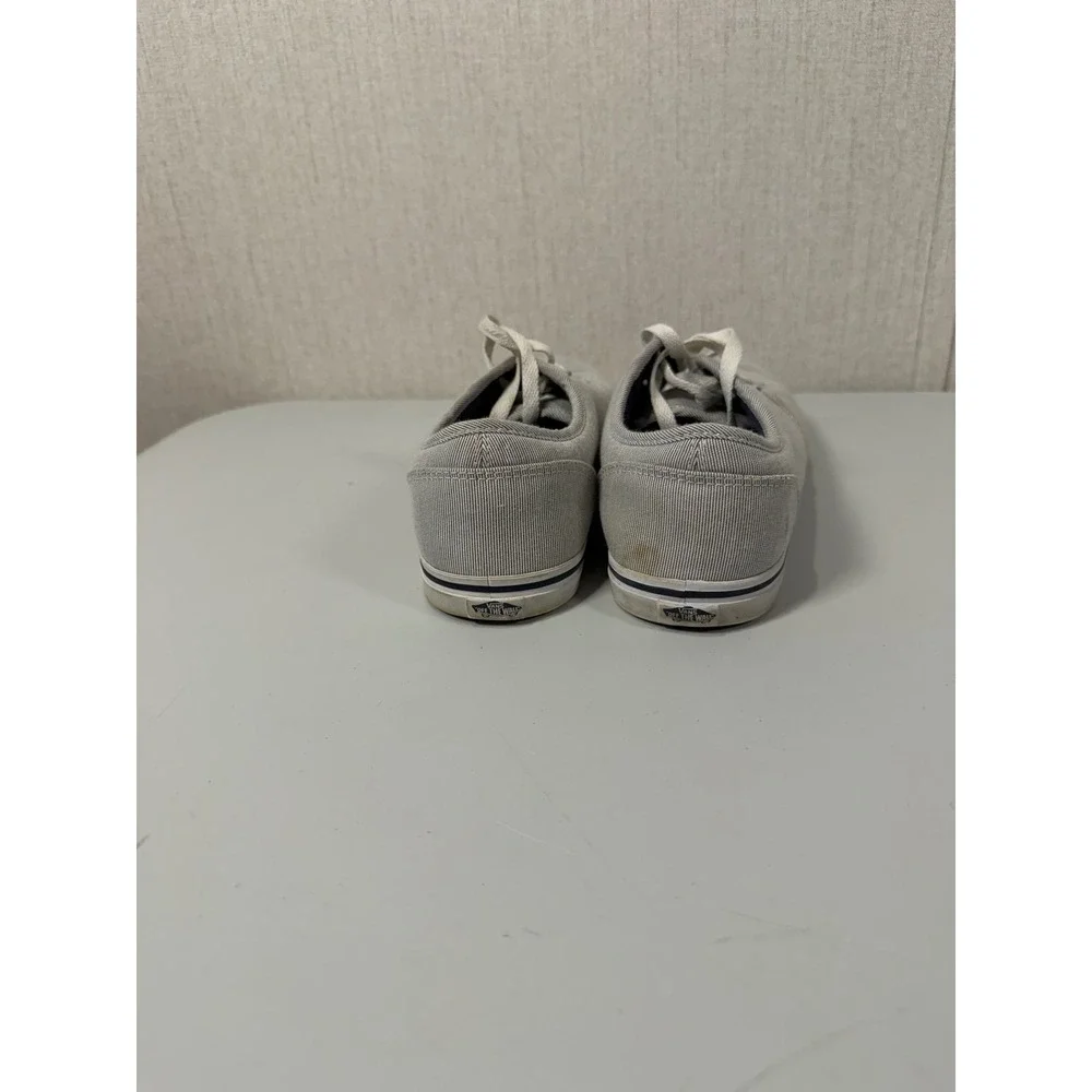 Vans Low Top Micro Stripe Grey White Sneakers Womens 9 VN-0U4IB8T